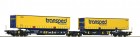 67409 Roco Articulated intermodal car Wascosa loaded with 2 trailers  Transpeed